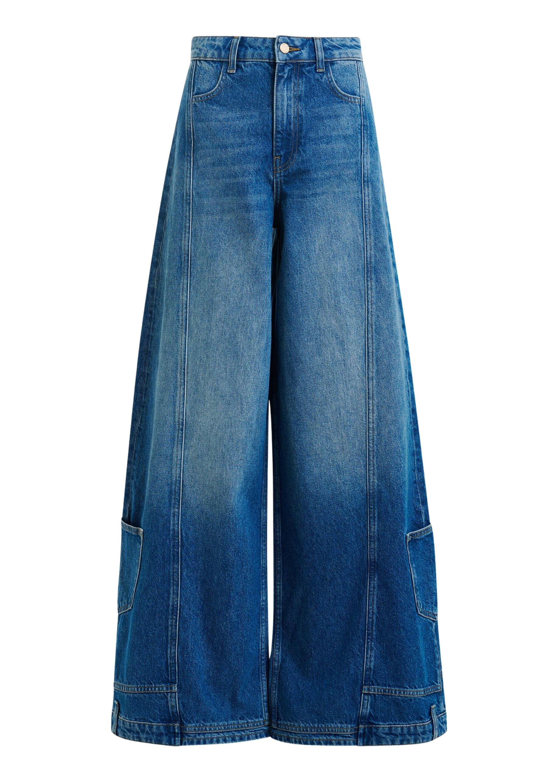 Essentiel Antwerp Blue flared leg cotton dual-panel jeans
