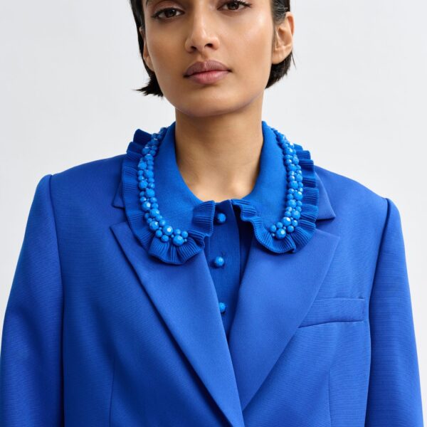 Essentiel Antwerp Blue single-breasted blazer - Essentiel Antwerp Jackets - Colorful Belgian Design - Shop at Coveti