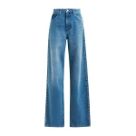 Essentiel Antwerp Blue straight leg jeans with pearl and stud embellishments - Essentiel Antwerp Pants - Colorful Belgian Design - Shop at Coveti