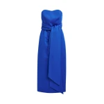 Essentiel Antwerp Blue strapless midi dress with wrap-belt - Essentiel Antwerp Dresses - Colorful Belgian Design - Shop at Coveti