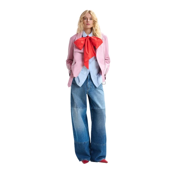 Essentiel Antwerp Blue wide-leg patchwork jeans - Essentiel Antwerp Pants - Colorful Belgian Design - Shop at Coveti