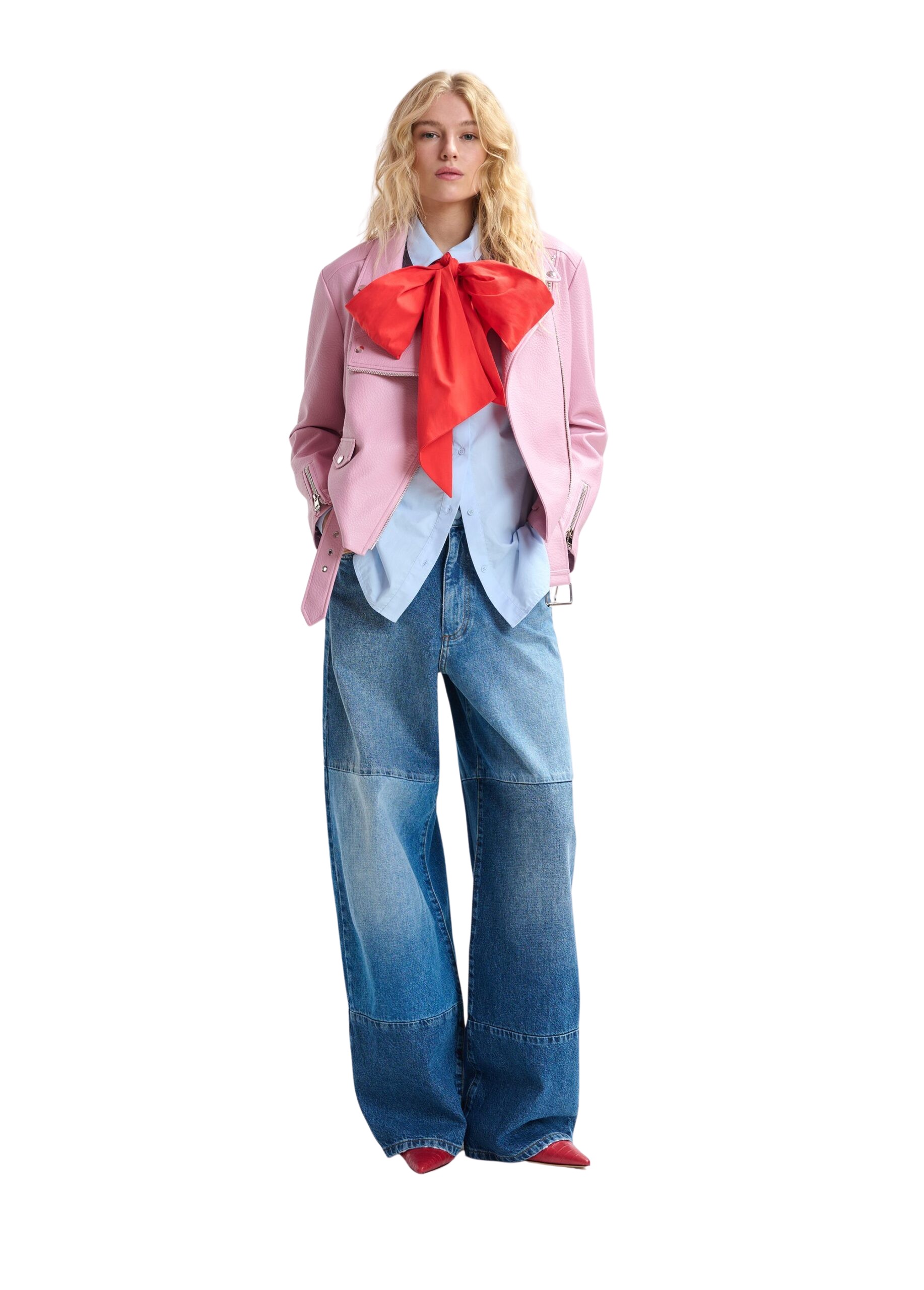 Essentiel Antwerp Blue wide-leg patchwork jeans