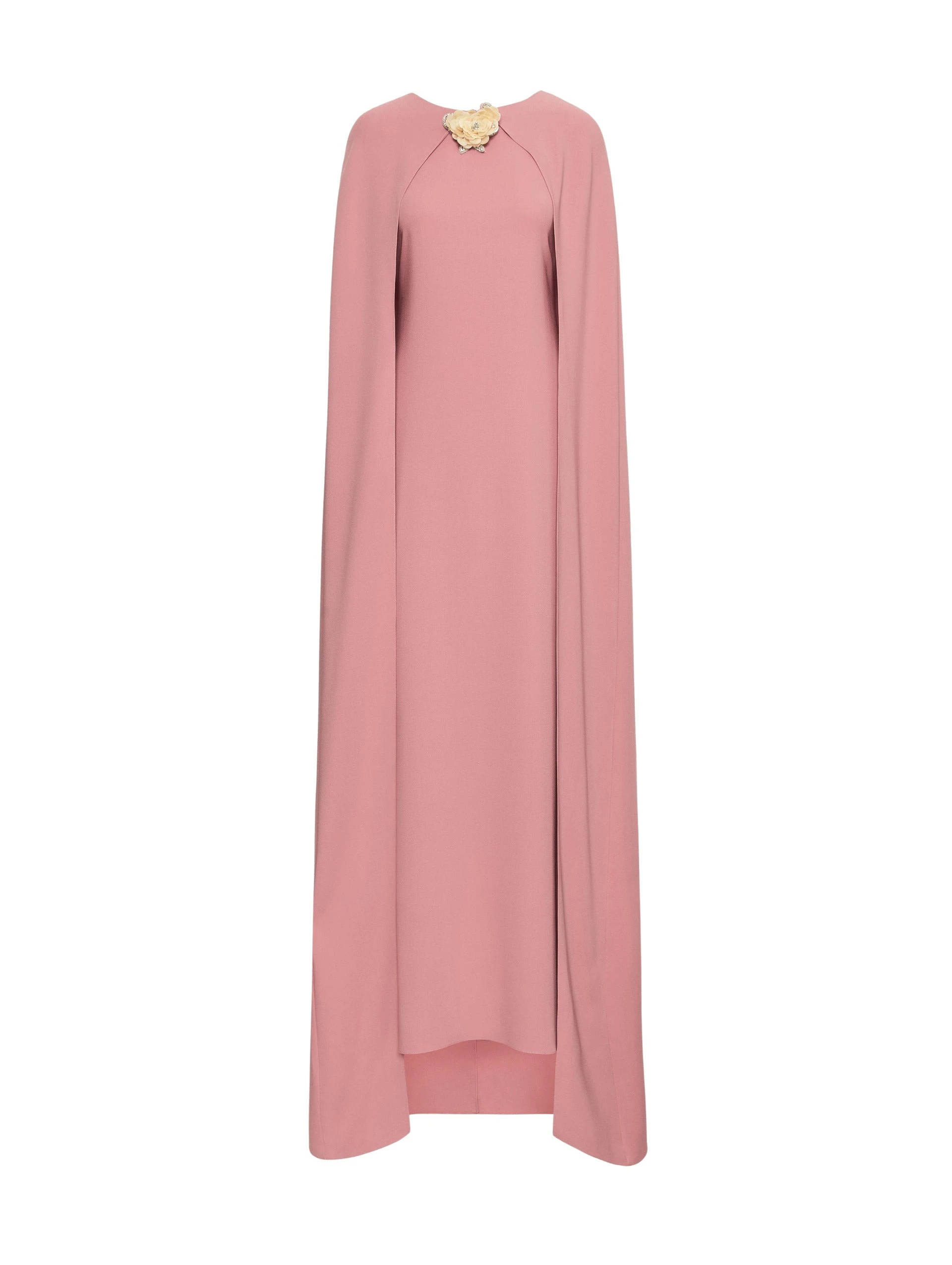 Brooch-Embroidered-Cape-Back-Caftan-Oscar-de-la-Renta-Dresses29885_nobg Oscar de la Renta Brooch Embroidered Cape-Back Caftan - Oscar de la Renta Dresses - American Couture - Shop at Coveti