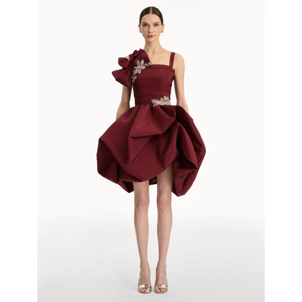 Oscar de la Renta Brooch Embroidered Cocktail Sleeveless Dress - Oscar de la Renta Dresses - American Couture - Shop at Coveti