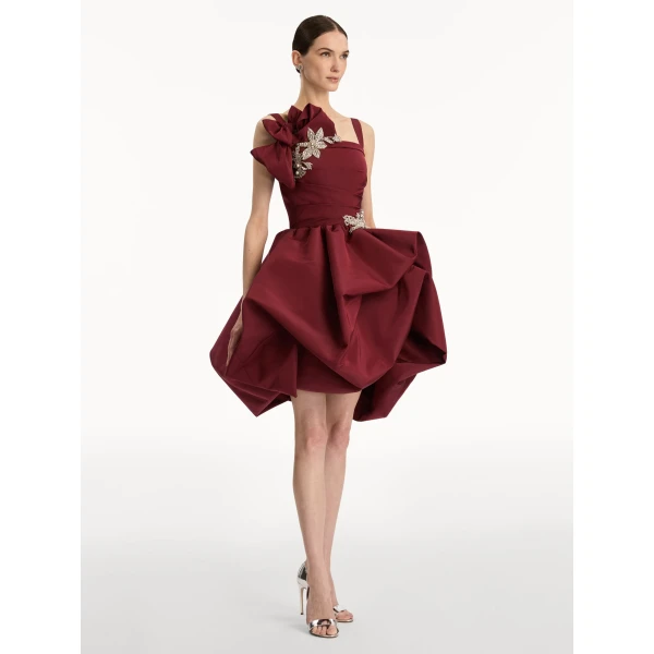 Oscar de la Renta Brooch Embroidered Cocktail Sleeveless Dress - Oscar de la Renta Dresses - American Couture - Shop at Coveti