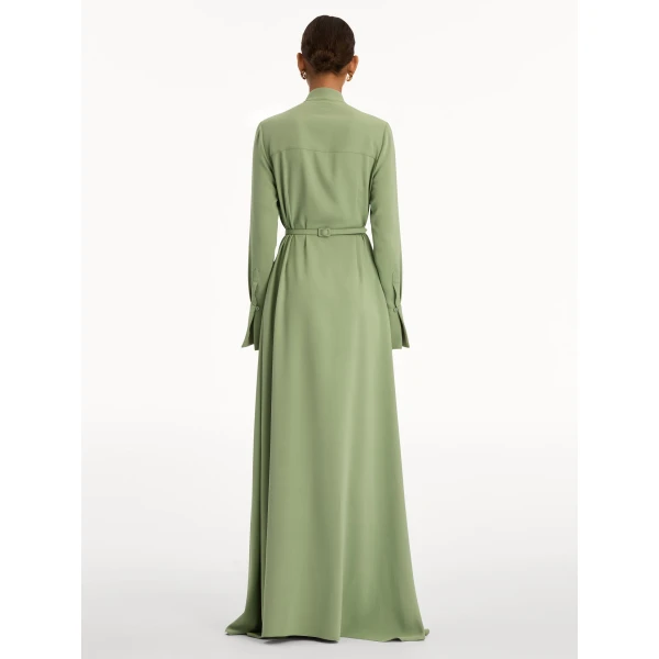 Oscar de la Renta Brooch Embroidered Long Sleeve Caftan - Oscar de la Renta Dresses - American Couture - Shop at Coveti