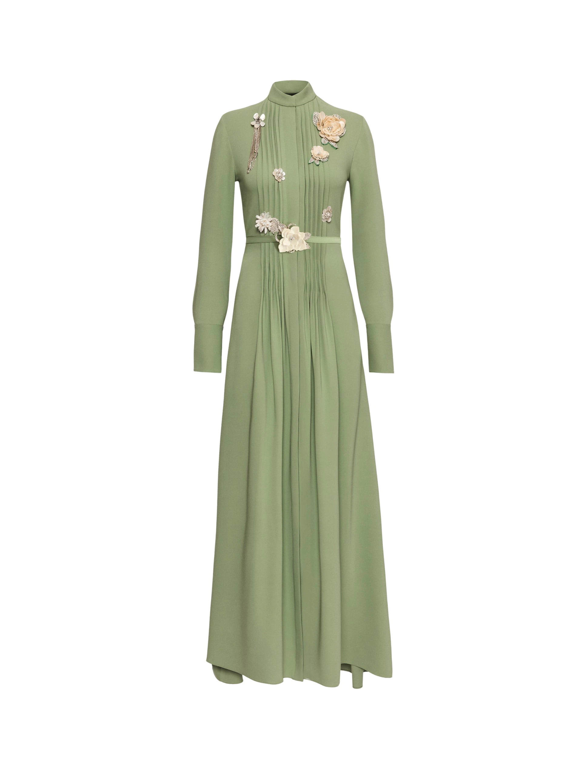 Brooch-Embroidered-Long-Sleeve-Caftan-Oscar-de-la-Renta-Dresses88392_nobg Oscar de la Renta Brooch Embroidered Long Sleeve Caftan - Oscar de la Renta Dresses - American Couture - Shop at Coveti