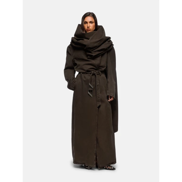 The Attico Brown Long Coat, view 2