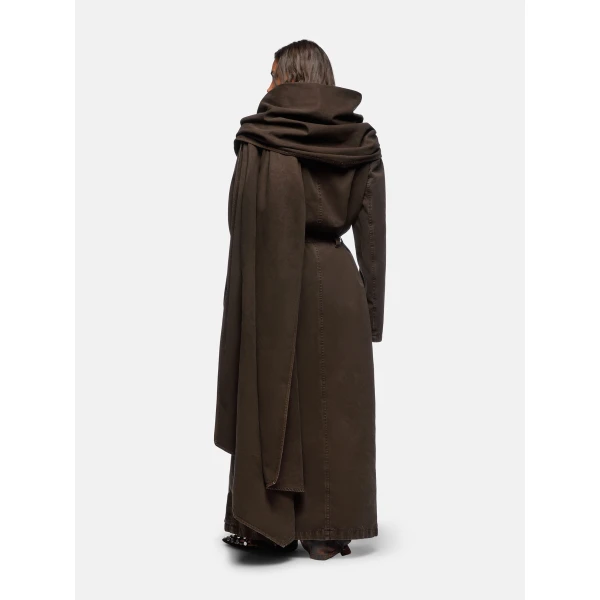 The Attico Brown Long Coat, view 3