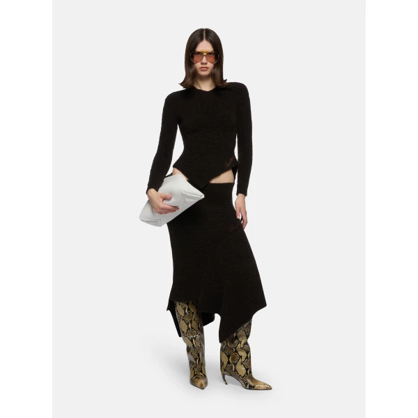 The Attico Brown Midi Skirt, view 2