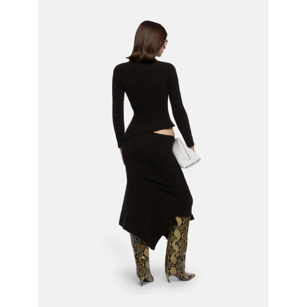 The Attico Brown Midi Skirt, view 3