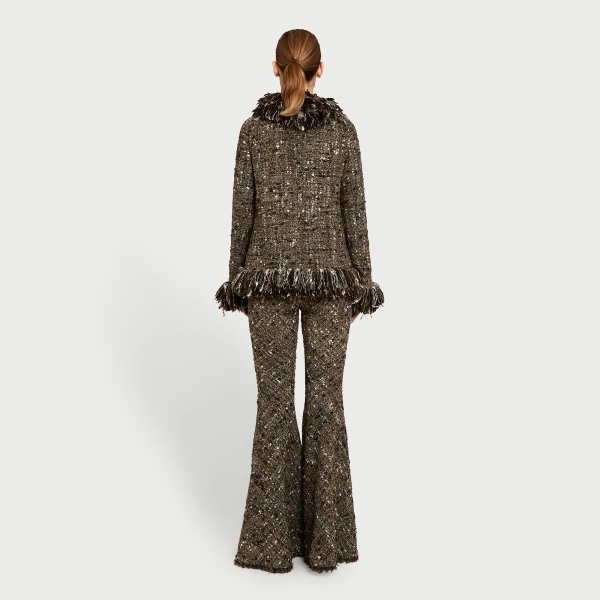 Giambattista Valli Brown Wool Rovings And Bouclé Jacket - Giambattista Valli Jackets - Romantic Couture - Shop at Coveti