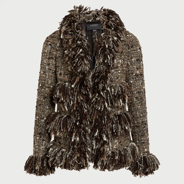 Giambattista Valli Brown Wool Rovings And Bouclé Jacket - Giambattista Valli Jackets - Romantic Couture - Shop at Coveti