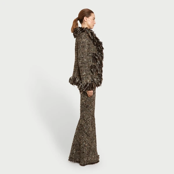 Giambattista Valli Brown Wool Rovings And Bouclé Jacket - Giambattista Valli Jackets - Romantic Couture - Shop at Coveti