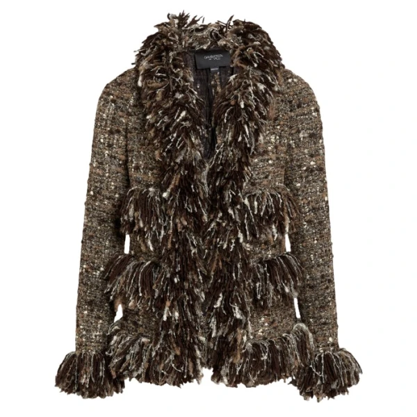 Giambattista Valli Brown Wool Rovings And Bouclé Jacket - Giambattista Valli Jackets - Romantic Couture - Shop at Coveti