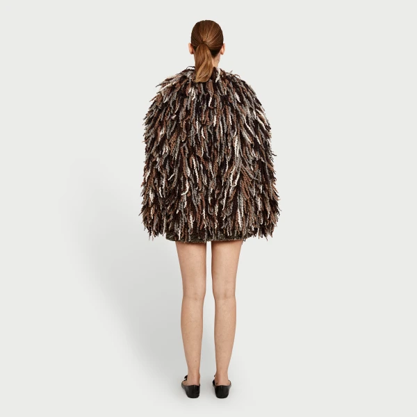 Giambattista Valli Brown Wool Rovings Coat - Giambattista Valli Coats - Romantic Couture - Shop at Coveti