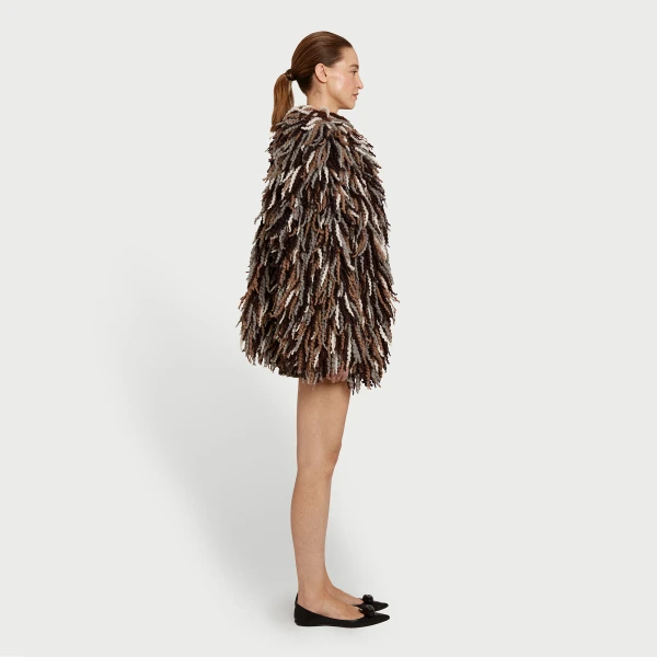 Giambattista Valli Brown Wool Rovings Coat - Giambattista Valli Coats - Romantic Couture - Shop at Coveti