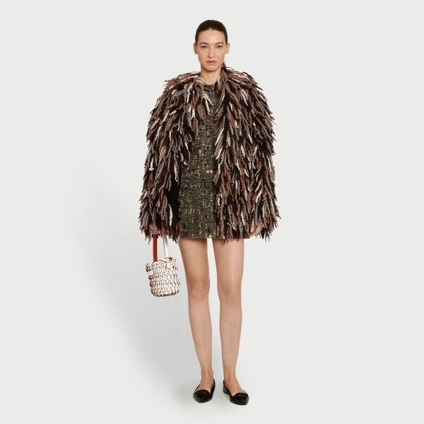 Giambattista Valli Brown Wool Rovings Coat - Giambattista Valli Coats - Romantic Couture - Shop at Coveti