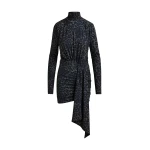 Essentiel Antwerp Brown and black draped leopard-print mini dress with ruched detailing - Essentiel Antwerp Dresses - Colorful Belgian Design - Shop at Coveti