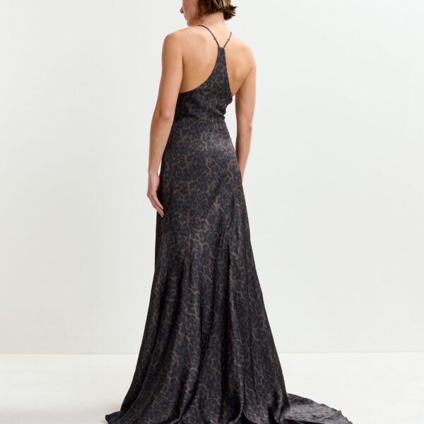Essentiel Antwerp Brown and black leopard print maxi slip dress - Essentiel Antwerp Dresses - Colorful Belgian Design - Shop at Coveti