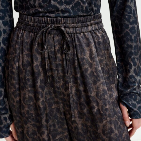 Essentiel Antwerp Brown and black leopard print wide-leg pants - Essentiel Antwerp Pants - Colorful Belgian Design - Shop at Coveti