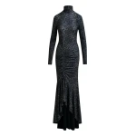 Essentiel Antwerp Brown and black ruched leopard print dress with asymmetric hemline - Essentiel Antwerp Dresses - Colorful Belgian Design - Shop at Coveti