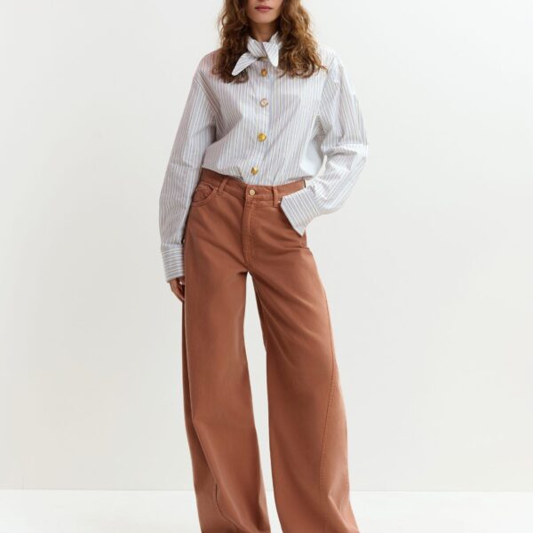 Essentiel Antwerp Brown barrel-leg jeans - Essentiel Antwerp Pants - Colorful Belgian Design - Shop at Coveti