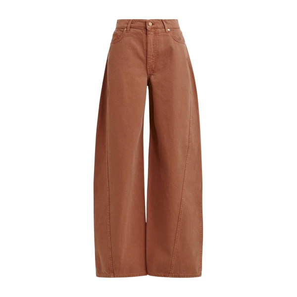 Essentiel Antwerp Brown barrel-leg jeans - Essentiel Antwerp Pants - Colorful Belgian Design - Shop at Coveti