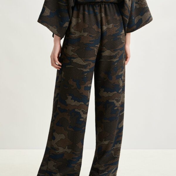 khaki and black wide-leg pants - Essentiel Antwerp Pants - Colorful Belgian Design - Shop at Coveti