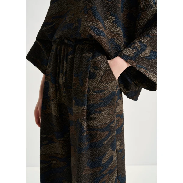Essentiel Antwerp Brown, khaki and black wide-leg pants, view 5