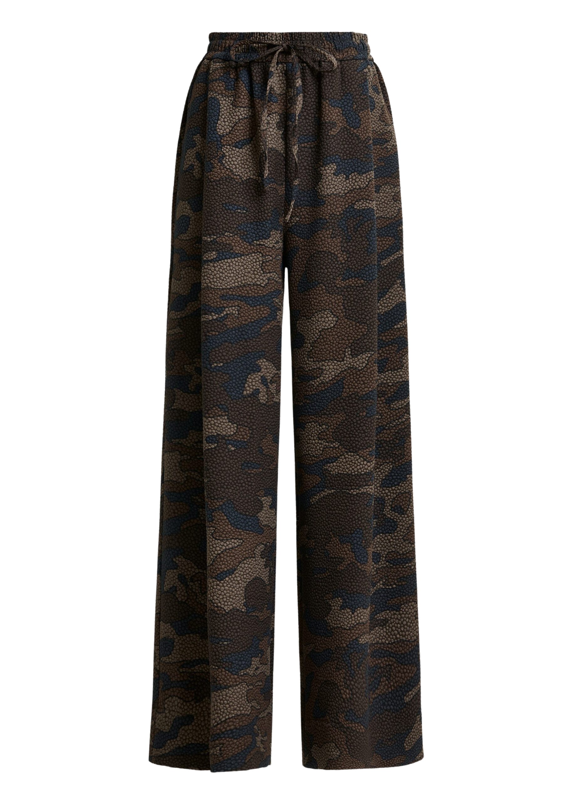 Essentiel Antwerp Brown, khaki and black wide-leg pants