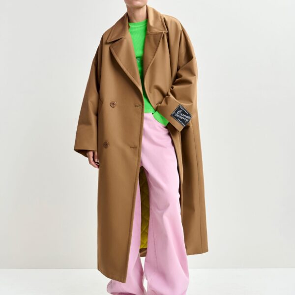 Essentiel Antwerp Brown oversized trenchcoat - Essentiel Antwerp Coats - Colorful Belgian Design - Shop at Coveti