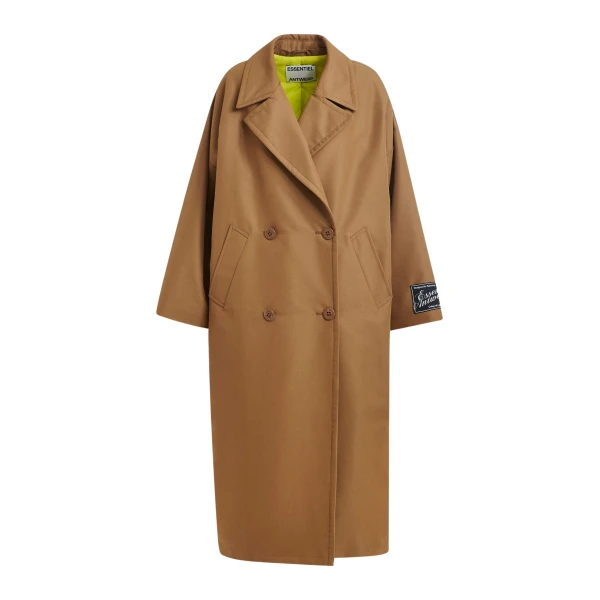 Essentiel Antwerp Brown oversized trenchcoat - Essentiel Antwerp Coats - Colorful Belgian Design - Shop at Coveti