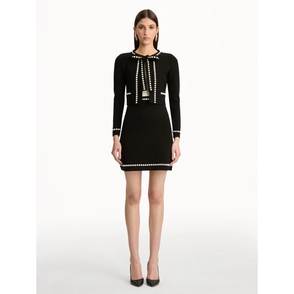 Oscar de la Renta Bubble Trim Cardigan - Oscar de la Renta Knitwear - American Couture - Shop at Coveti