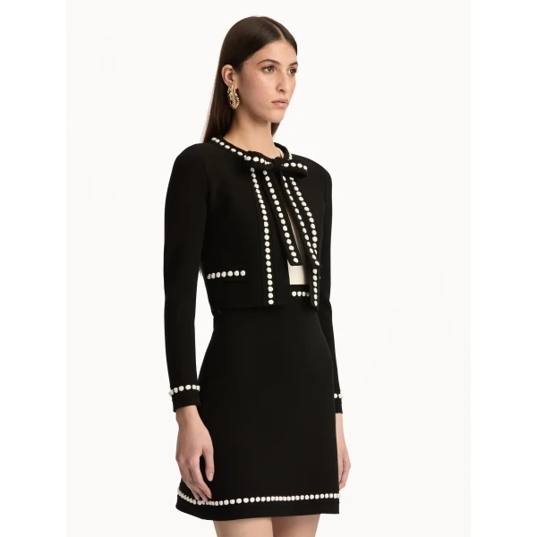 Oscar de la Renta Bubble Trim Cardigan - Oscar de la Renta Knitwear - American Couture - Shop at Coveti
