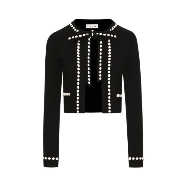 Oscar de la Renta Bubble Trim Cardigan - Oscar de la Renta Knitwear - American Couture - Shop at Coveti