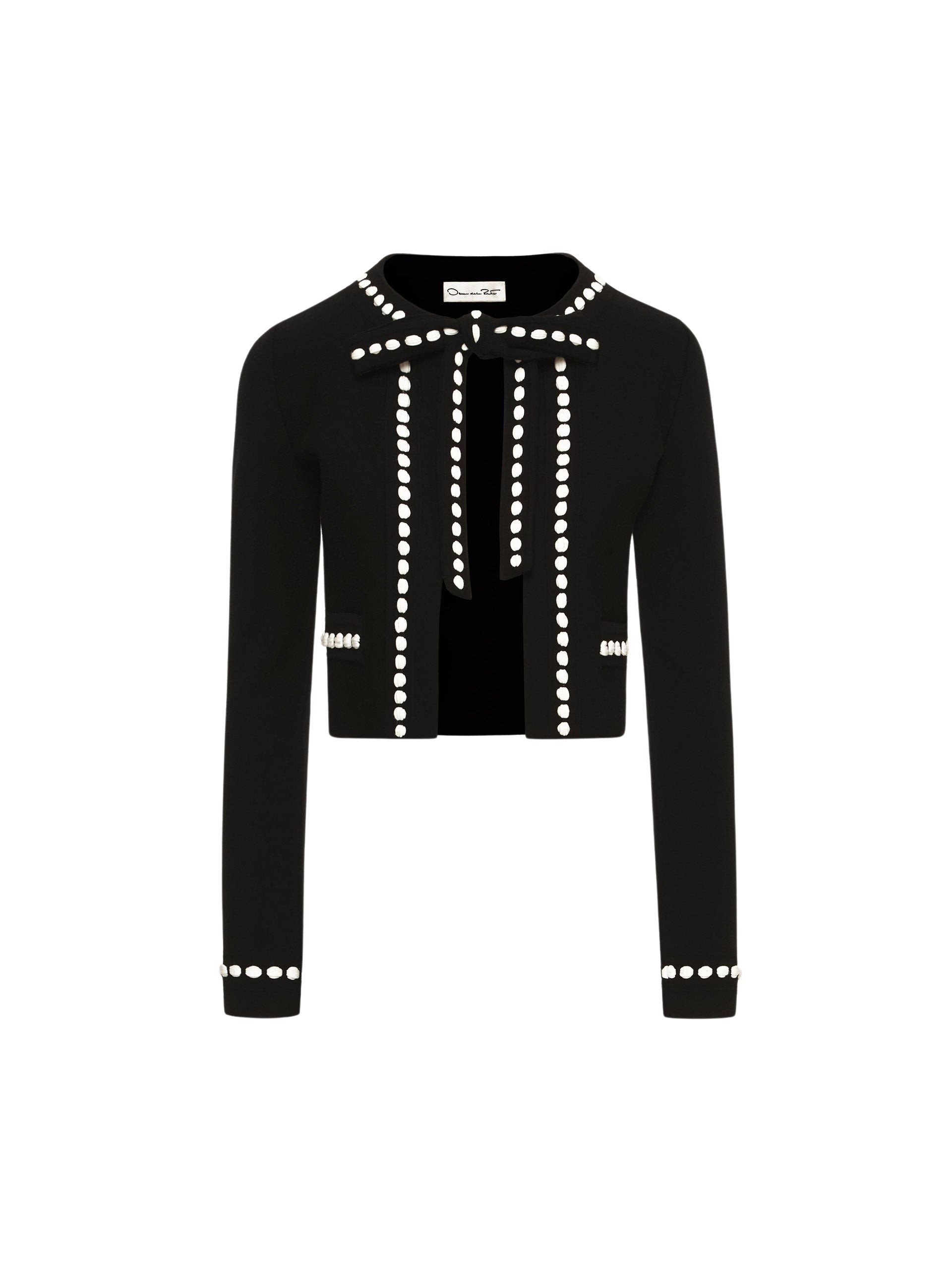Oscar de la Renta Bubble Trim Cardigan - Oscar de la Renta Knitwear - American Couture - Shop at Coveti