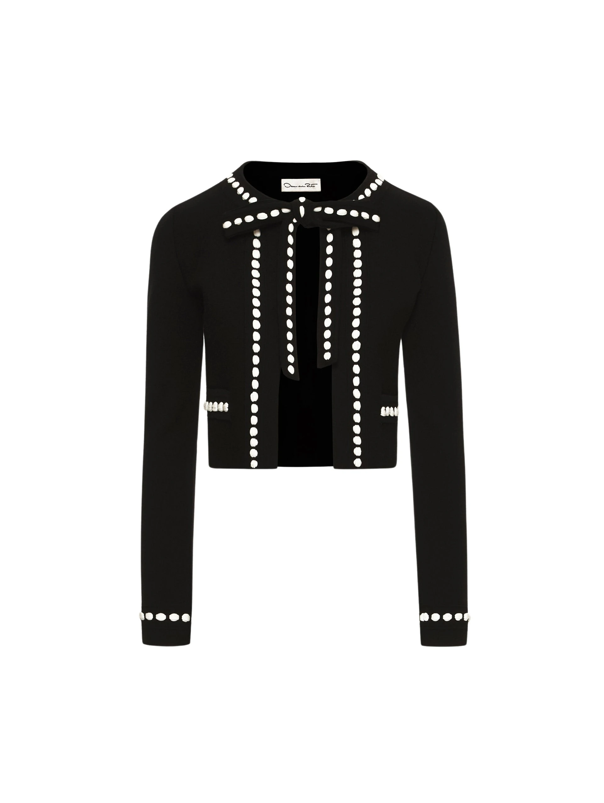 Bubble-Trim-Cardigan-Oscar-de-la-Renta-Knitwear69069_nobg Oscar de la Renta Bubble Trim Cardigan - Oscar de la Renta Knitwear - American Couture - Shop at Coveti