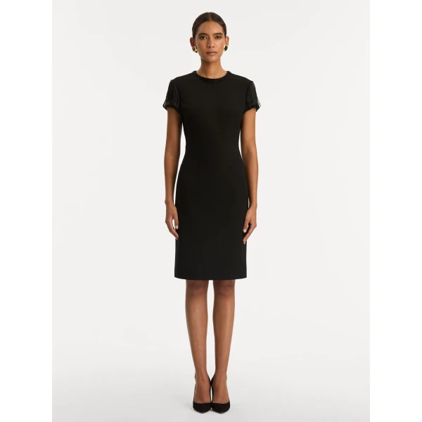 Oscar de la Renta Bugle Bead Embroidered Cocktail Dress - Oscar de la Renta Dresses - American Couture - Shop at Coveti