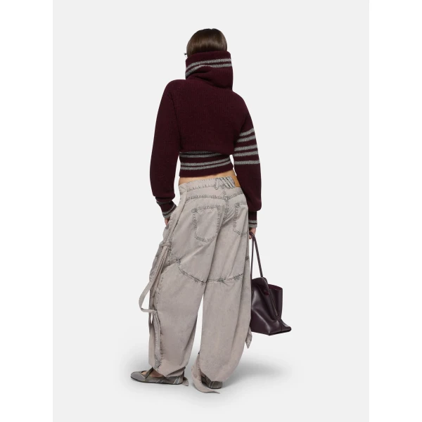 The Attico Burgundy Cardigan, view 3