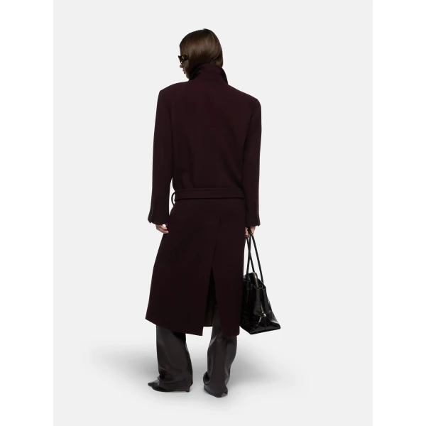 The Attico Burgundy Long Coat, view 3