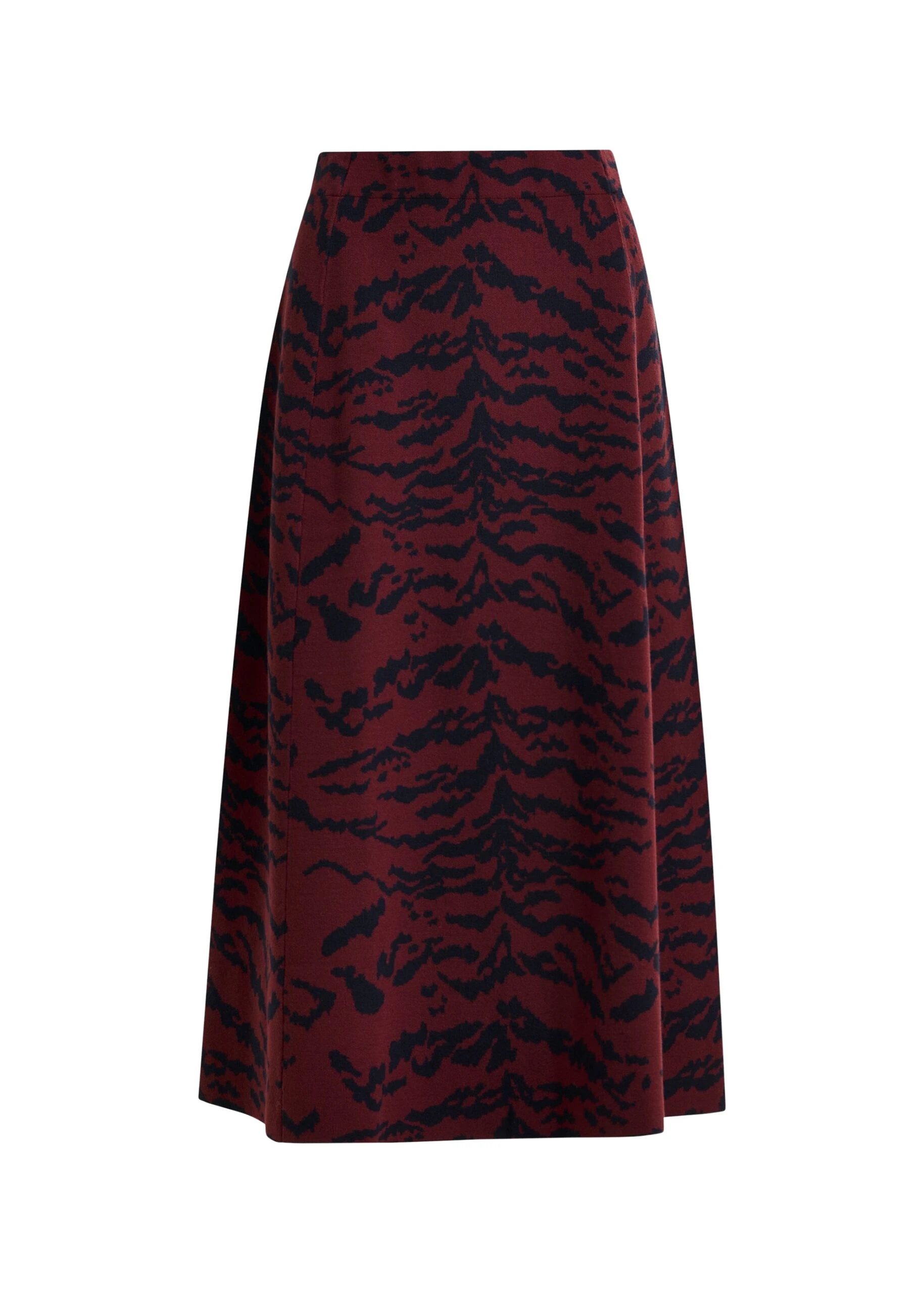 Burgundy-and-black-tiger-print-A-line-knit-midi-skirt-Essentiel-Antwerp-Skirts-scaled79333_nobg Essentiel Antwerp Burgundy and black tiger-print A-line knit midi skirt - Essentiel Antwerp Skirts - Colorful Belgian Design - Shop at Coveti