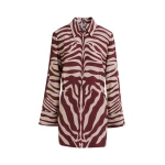 Essentiel Antwerp Burgundy and off-white zebra-jacquard mini dress - Essentiel Antwerp Dresses - Colorful Belgian Design - Shop at Coveti
