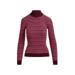 Essentiel Antwerp Burgundy and pink striped sweater - Essentiel Antwerp Knitwear - Colorful Belgian Design - Shop at Coveti