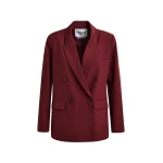 Essentiel Antwerp Burgundy double-breasted blazer - Essentiel Antwerp Jackets - Colorful Belgian Design - Shop at Coveti