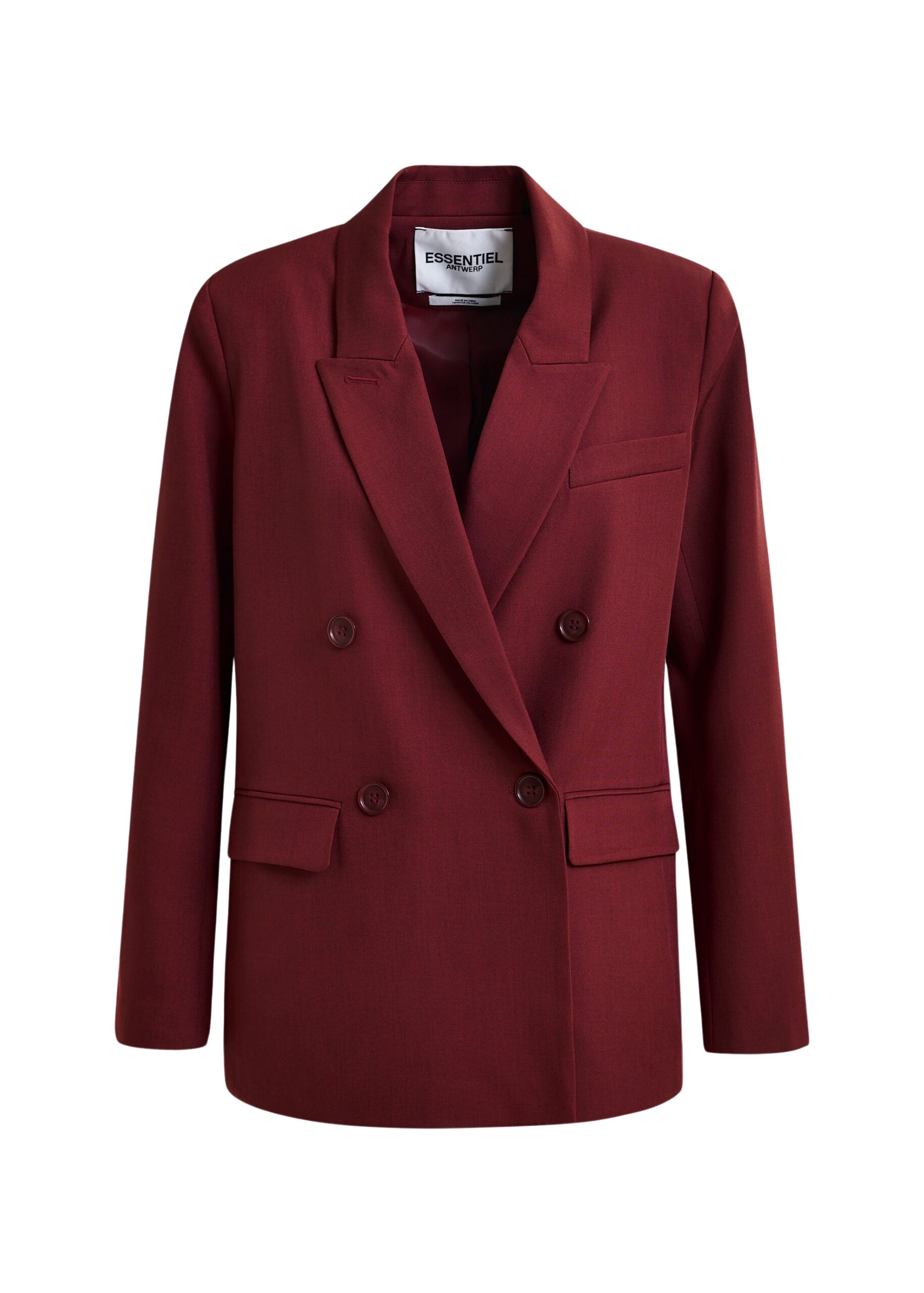 Essentiel Antwerp Burgundy double-breasted blazer