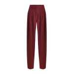 Essentiel Antwerp Burgundy tapered pants with crease - Essentiel Antwerp Pants - Colorful Belgian Design - Shop at Coveti
