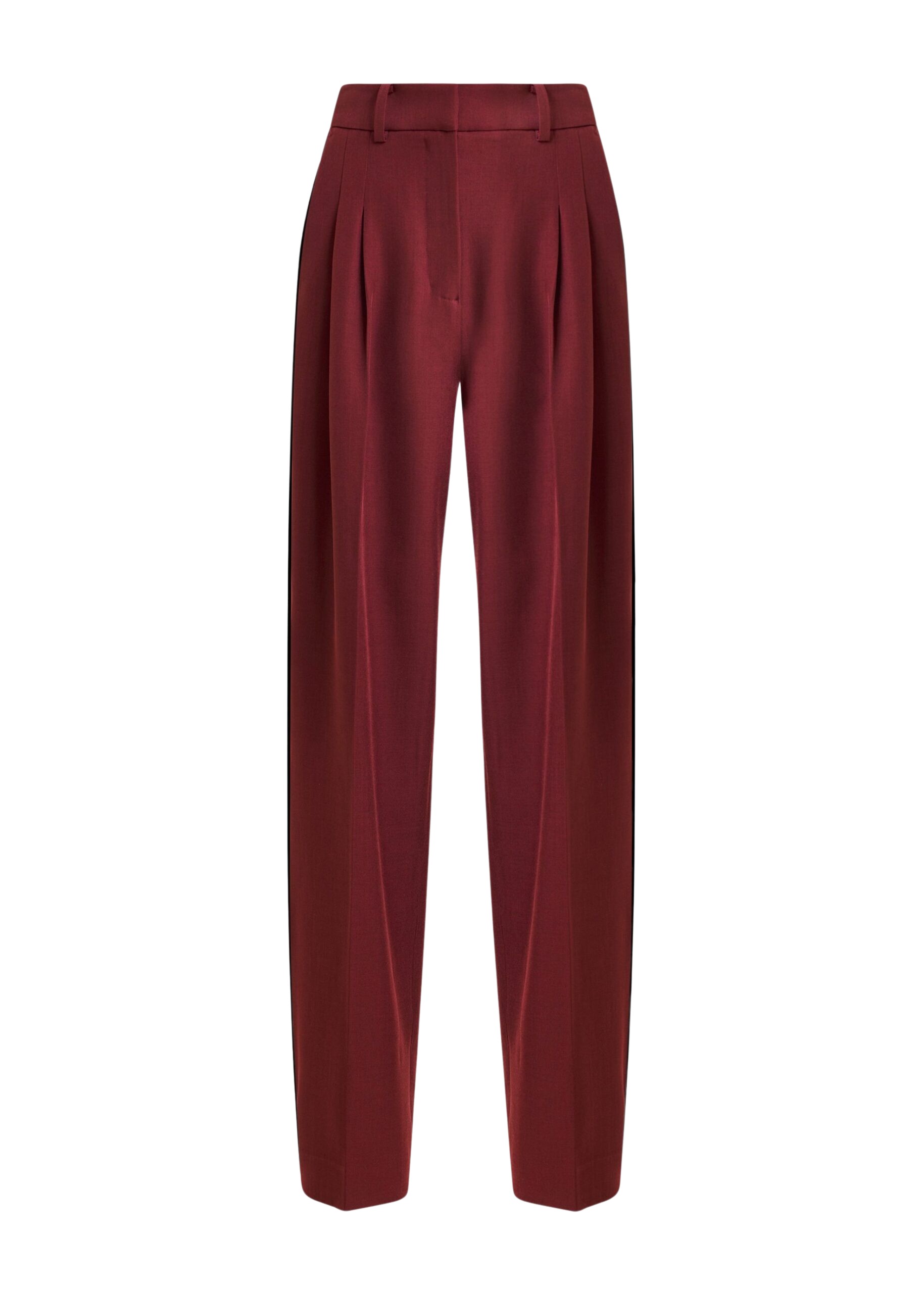 Essentiel Antwerp Burgundy tapered pants with crease