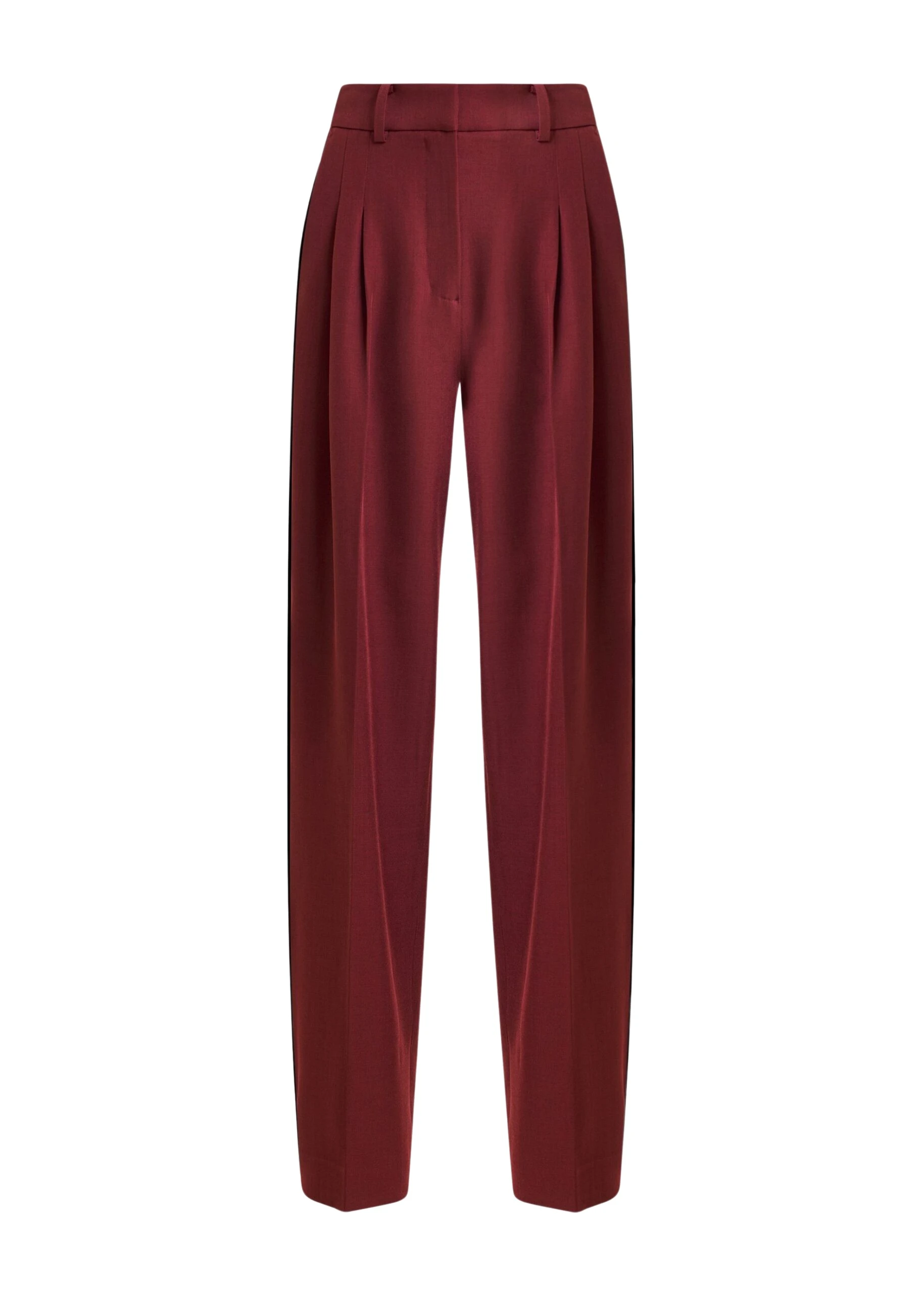 Burgundy-tapered-pants-with-crease-Essentiel-Antwerp-Pants-scaled71590_nobg Essentiel Antwerp Burgundy tapered pants with crease - Essentiel Antwerp Pants - Colorful Belgian Design - Shop at Coveti