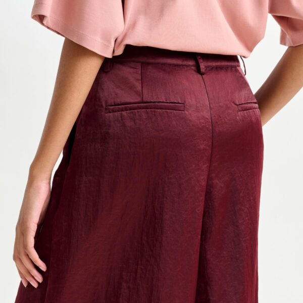 Essentiel Antwerp Burgundy wide-leg pants - Essentiel Antwerp Pants - Colorful Belgian Design - Shop at Coveti